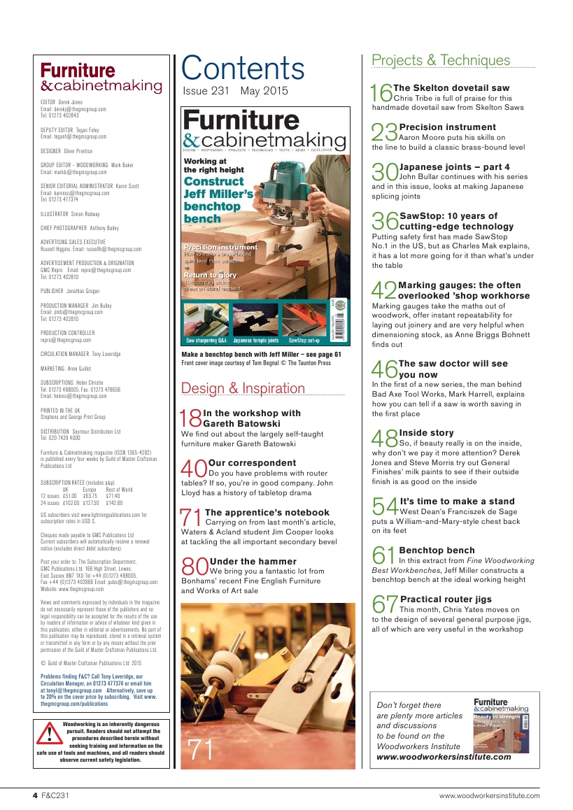 Furniture & Cabinetmaking 231 2015-05